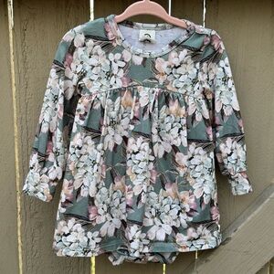 Musli by Green Cotton Floral Long Sleeve Bodysuit Dress